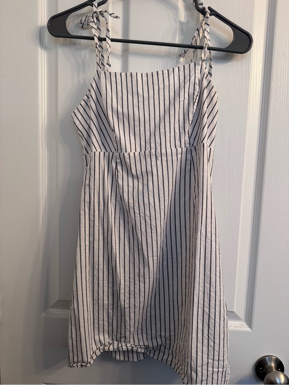 PacSun White Mini Dress with Black Pinstripes
